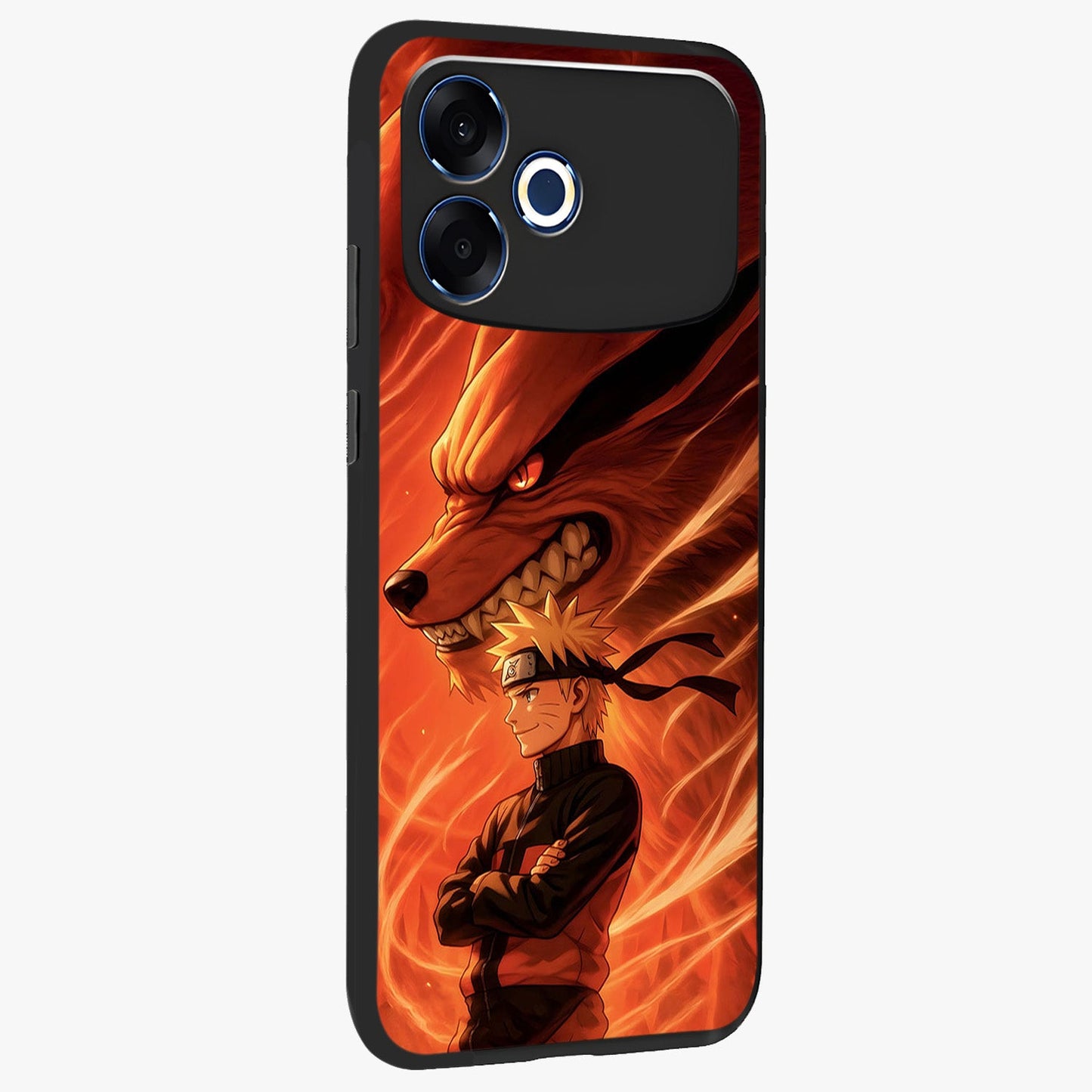 Nine Tails Legacy Glass Case upright view showcasing dramatic nine-tails artwork with intense anime themed design.