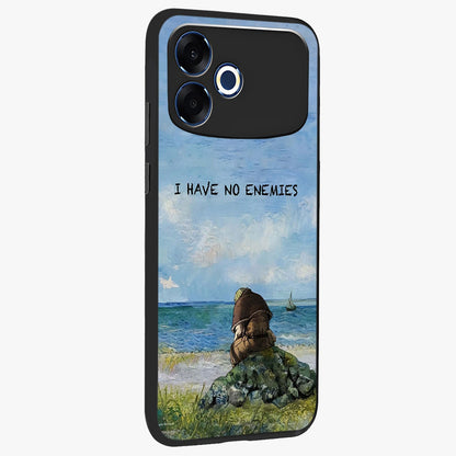 Peace Beyond War Glass Case upright view showcasing powerful peace symbol artwork with inspirational theme.