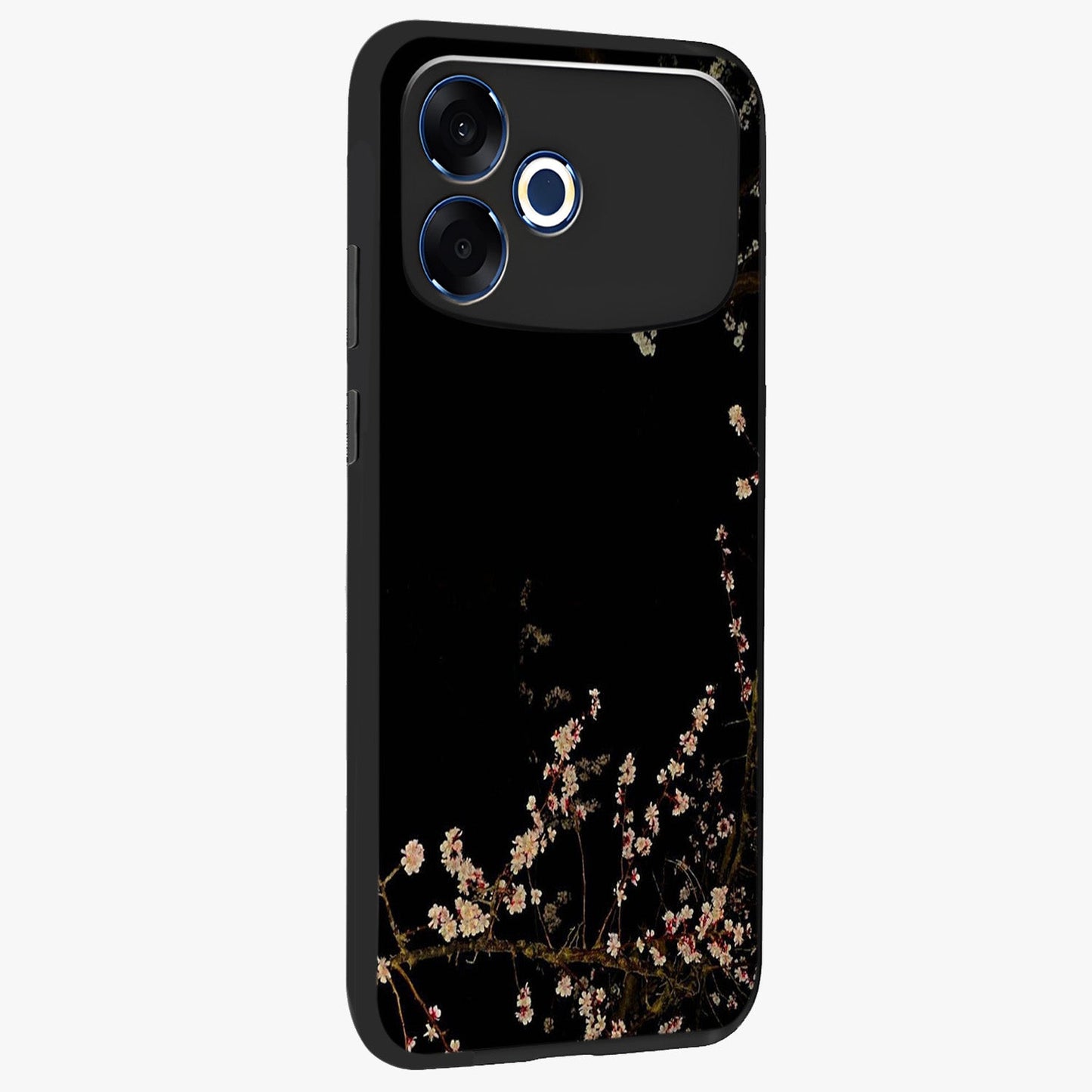 Petal Moon Light With Custom Name Glass Case upright view showcasing elegant floral moon artwork with personalized aesthetic.