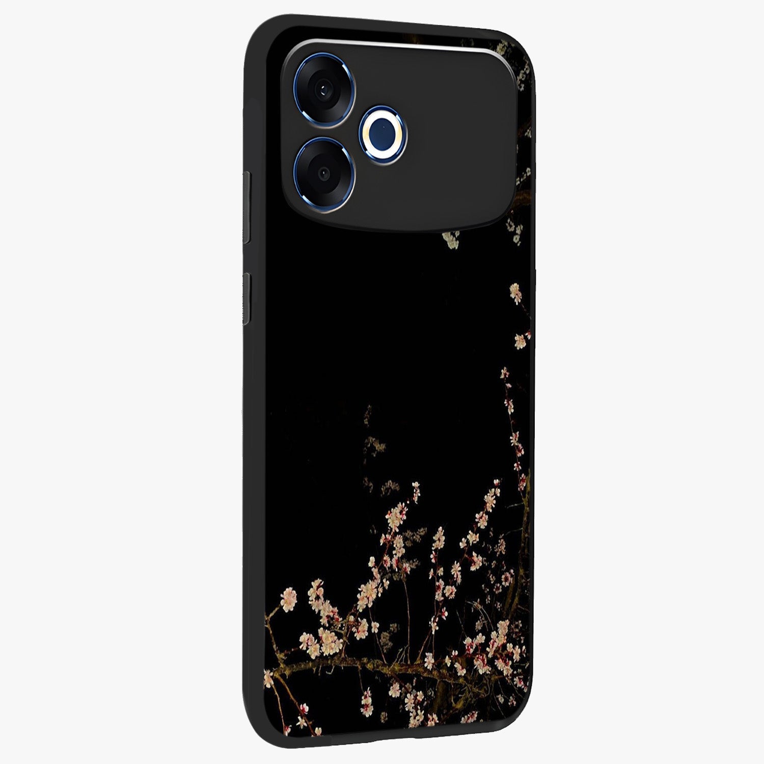 Petal Moon Light With Custom Name Glass Case upright view showcasing elegant floral moon artwork with personalized aesthetic.
