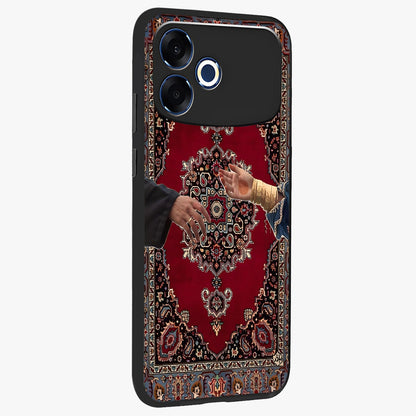 Royal Touch Reach Glass Case upright view showcasing stylish royal inspired artwork with graceful theme.