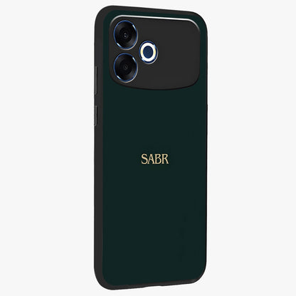 Sabr Minimal Patience Glass Case upright view showcasing calm minimalist artwork with motivational patience theme.