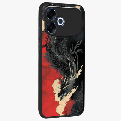 Shadow Dragon Fury Glass Case upright view showcasing intense dragon artwork with dramatic shadow theme.
