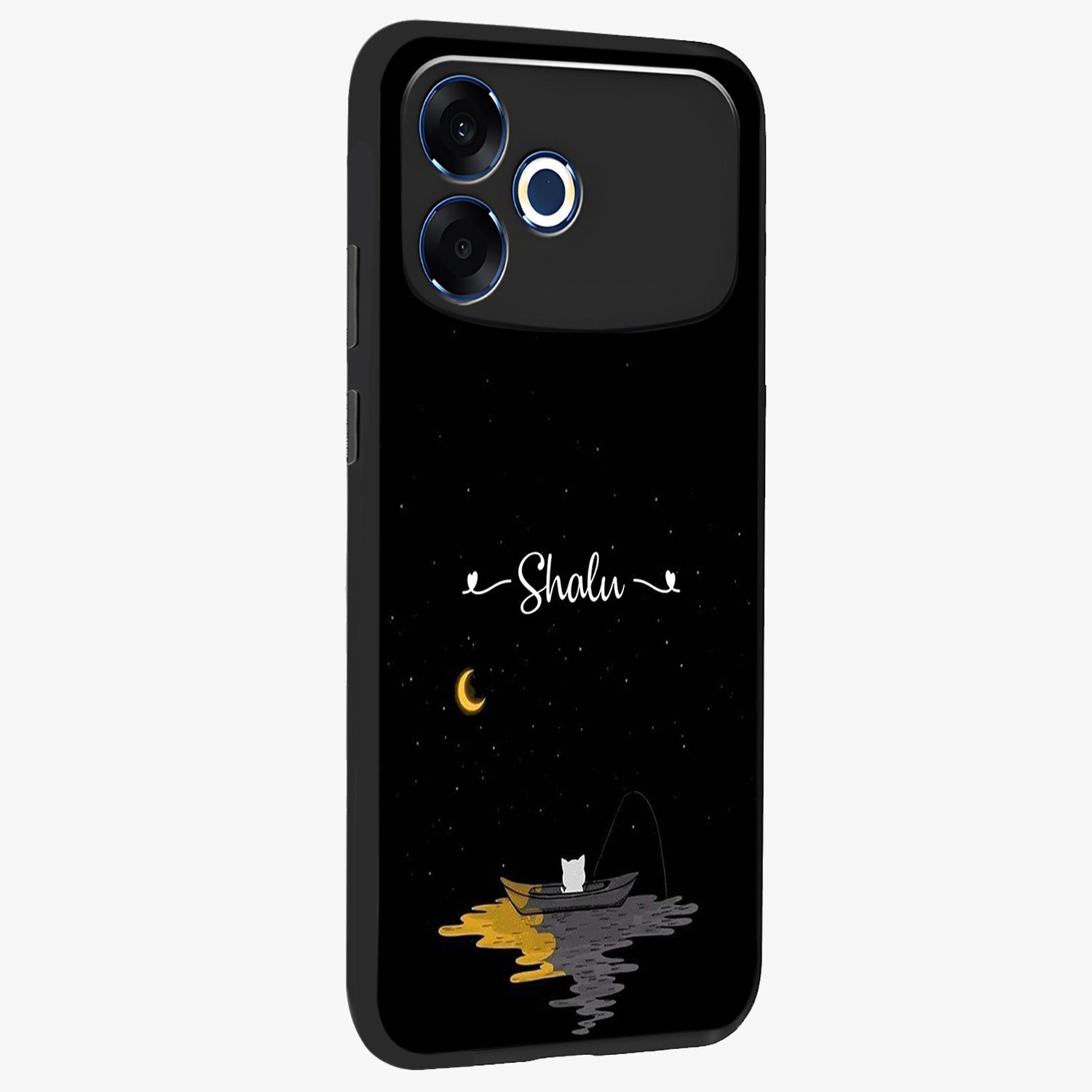 Silent Night Row Glass Case upright view showcasing tranquil night artwork with serene landscape theme.