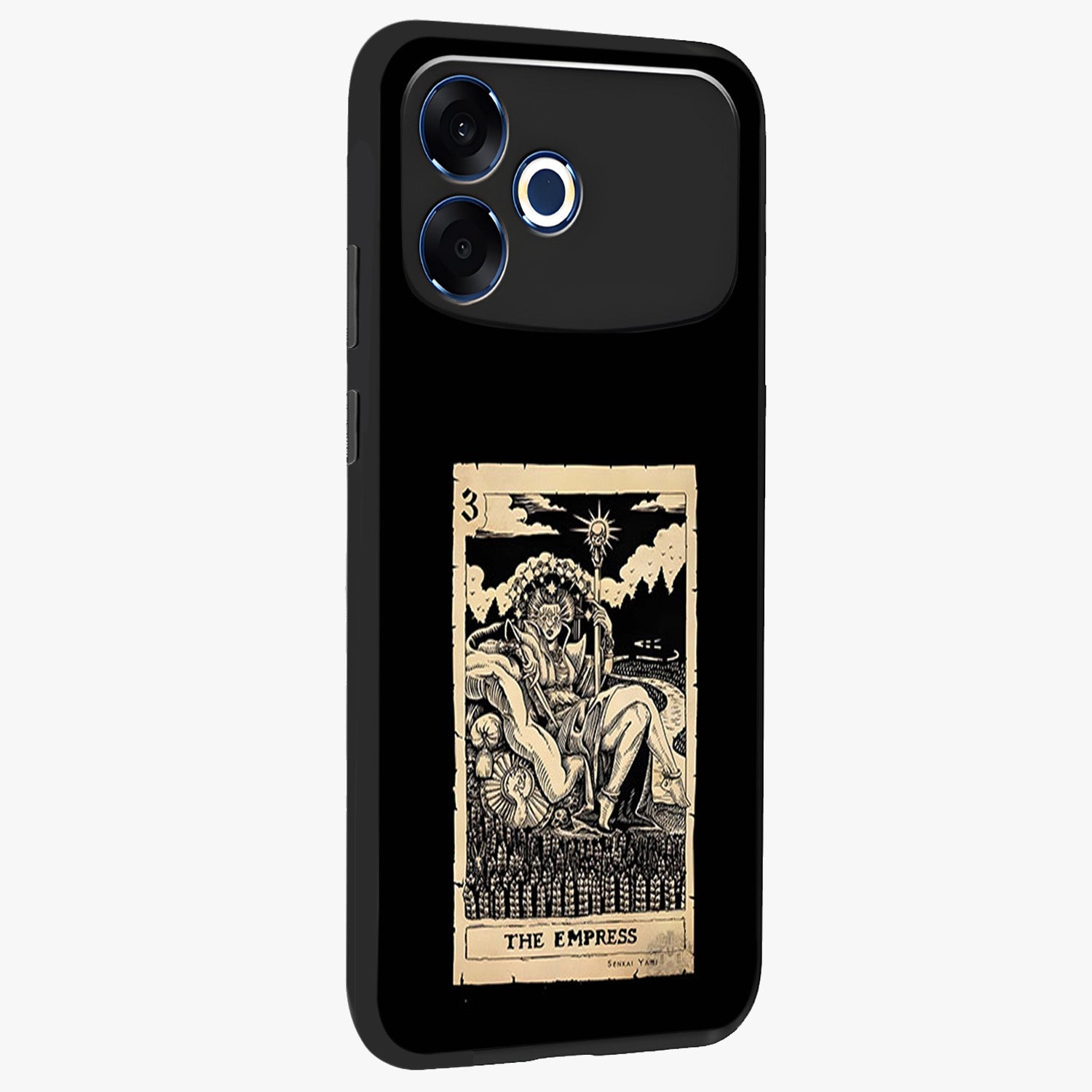 The Empress Glass Case upright view showcasing powerful empress themed artwork with luxurious artistic theme.