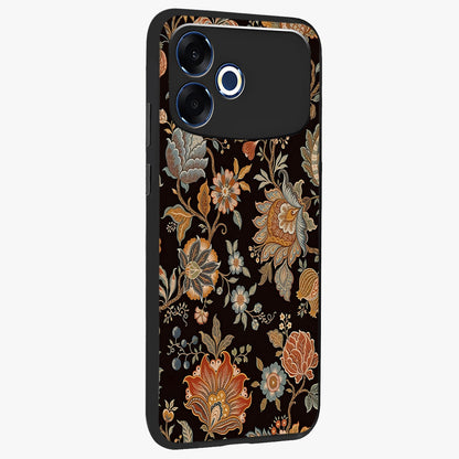 Vintage Floral Dream Glass Case upright view showcasing delicate floral artwork with timeless vintage theme.