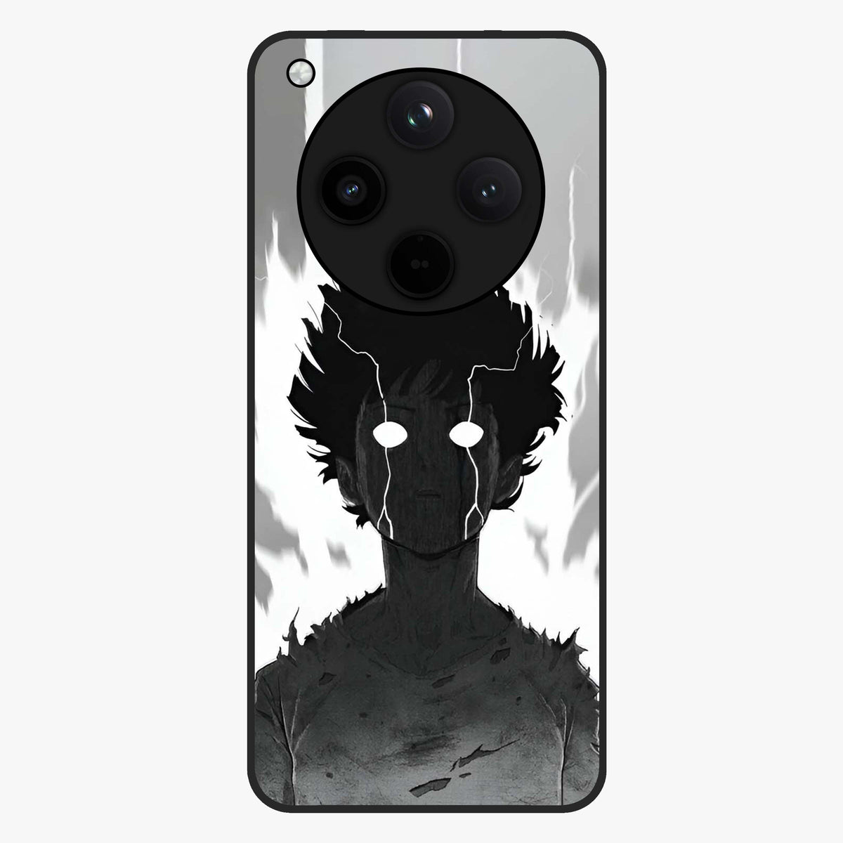Awakened Inner Rage Glass Case showing flat back view with intense artistic artwork and glossy glass finish.
