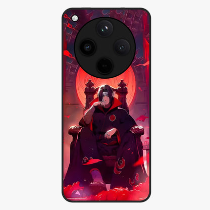 Blood Moon Sovereign Glass Case showing flat back view with mystical blood moon artwork and glossy glass finish.