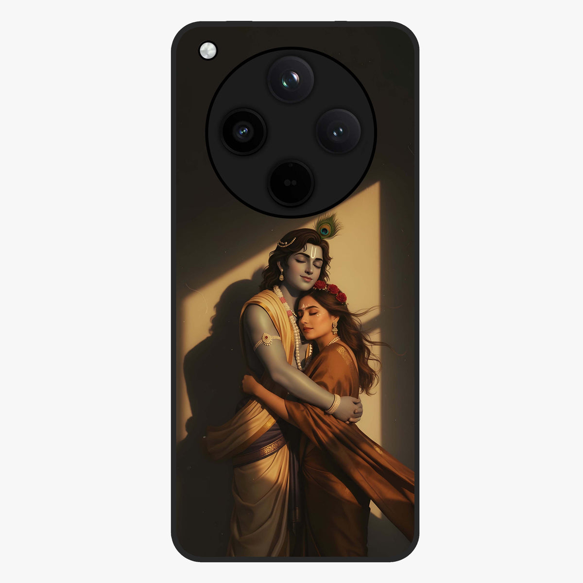 Divine Eternal Love Glass Case showing flat back view with spiritual love themed artwork and glossy glass finish.