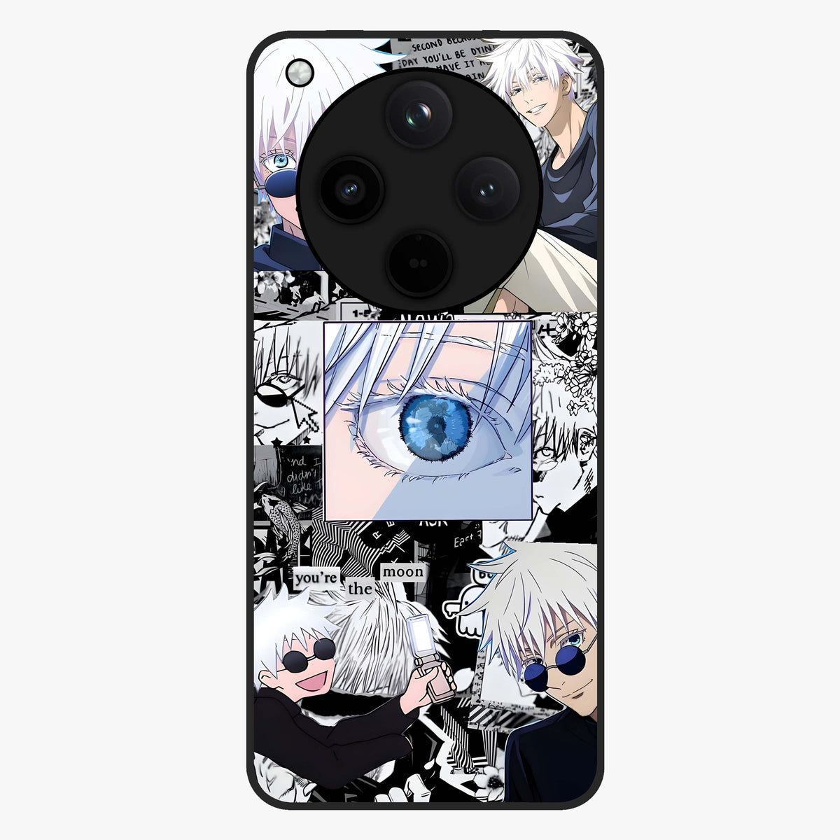 Infinity Sorcerer Chaos Glass Case showing flat back view with mystical sorcerer themed artwork and glossy glass finish.