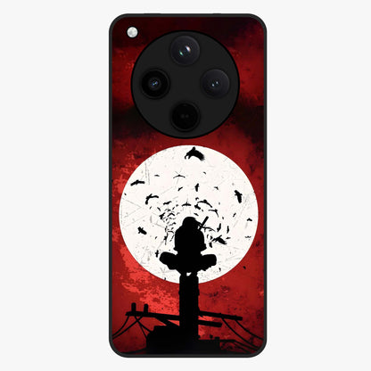 Itachi Limited Edition Naruto Anime Glass Case showing flat back view with iconic anime character artwork and glossy glass finish.