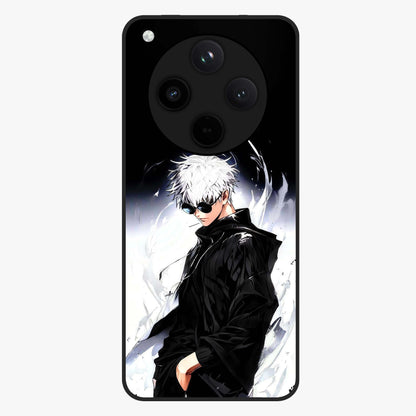 Limitless Shadow King Glass Case showing flat back view with powerful shadow warrior artwork and glossy glass finish.