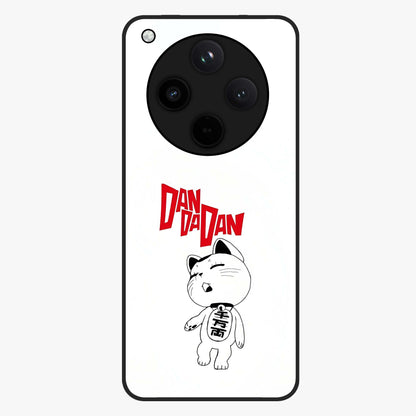Playful Spirit Charm Glass Case showing flat back view with cheerful charm themed artwork and glossy glass finish.