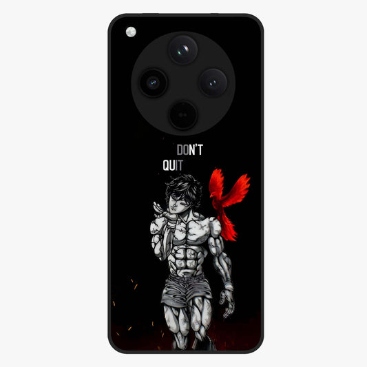 Rise Beyond Limits Glass Case showing flat back view with motivational typography artwork and glossy glass finish.
