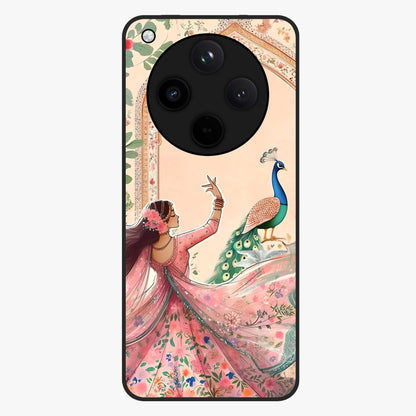 Royal Grace Muse Glass Case showing flat back view with elegant artistic artwork and glossy glass finish.