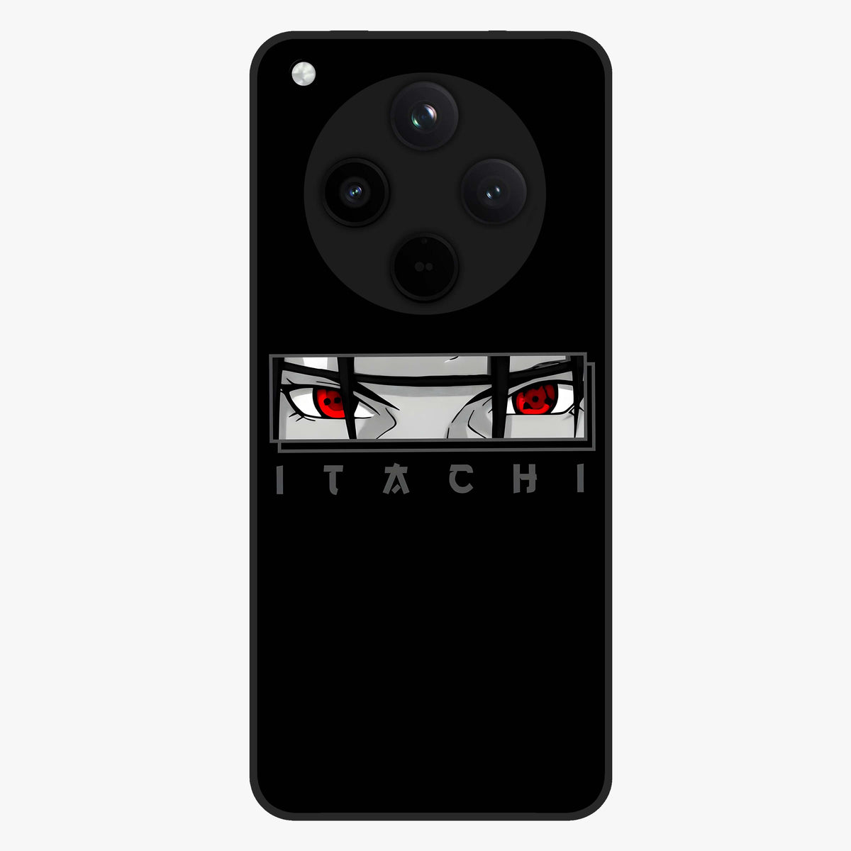 Scarlet Gaze Dominance Glass Case showing flat back view with striking red themed artwork and glossy glass finish.
