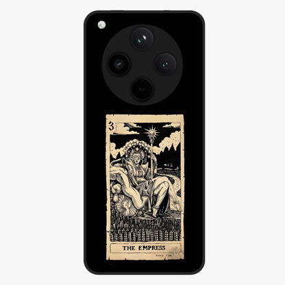 The Empress Glass Case showing flat back view with regal feminine artwork and glossy glass finish.
