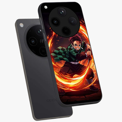 Blazing Sword Resolve Glass Case displayed in angled mockup highlighting powerful sword illustration and bold fantasy theme.
