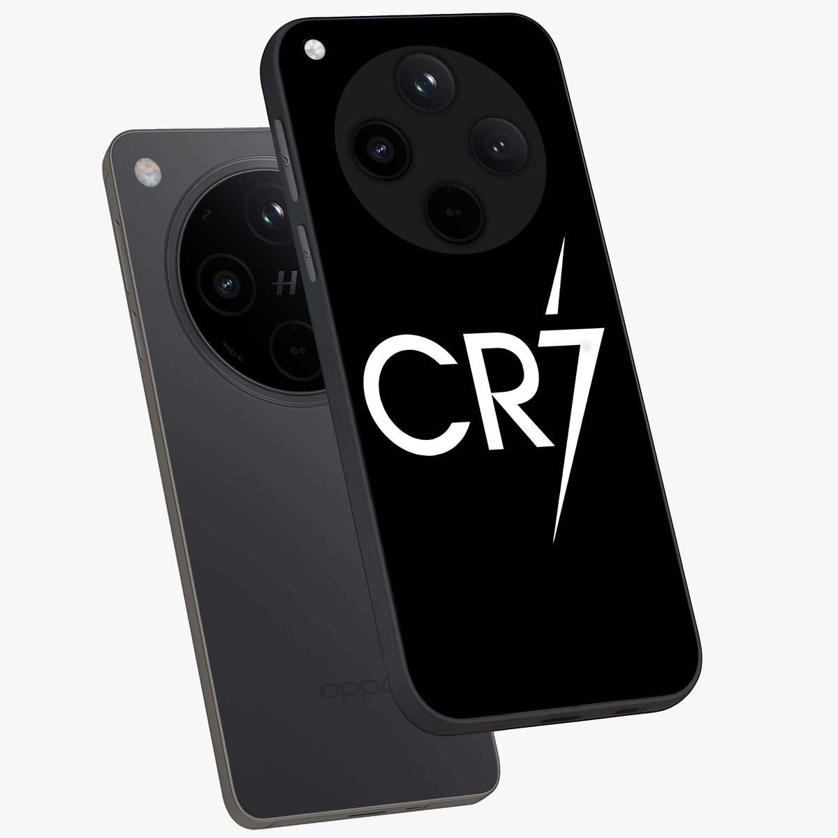 Cr7 Elite Strike Glass Case displayed in angled mockup highlighting powerful sports graphic with bold athletic theme.