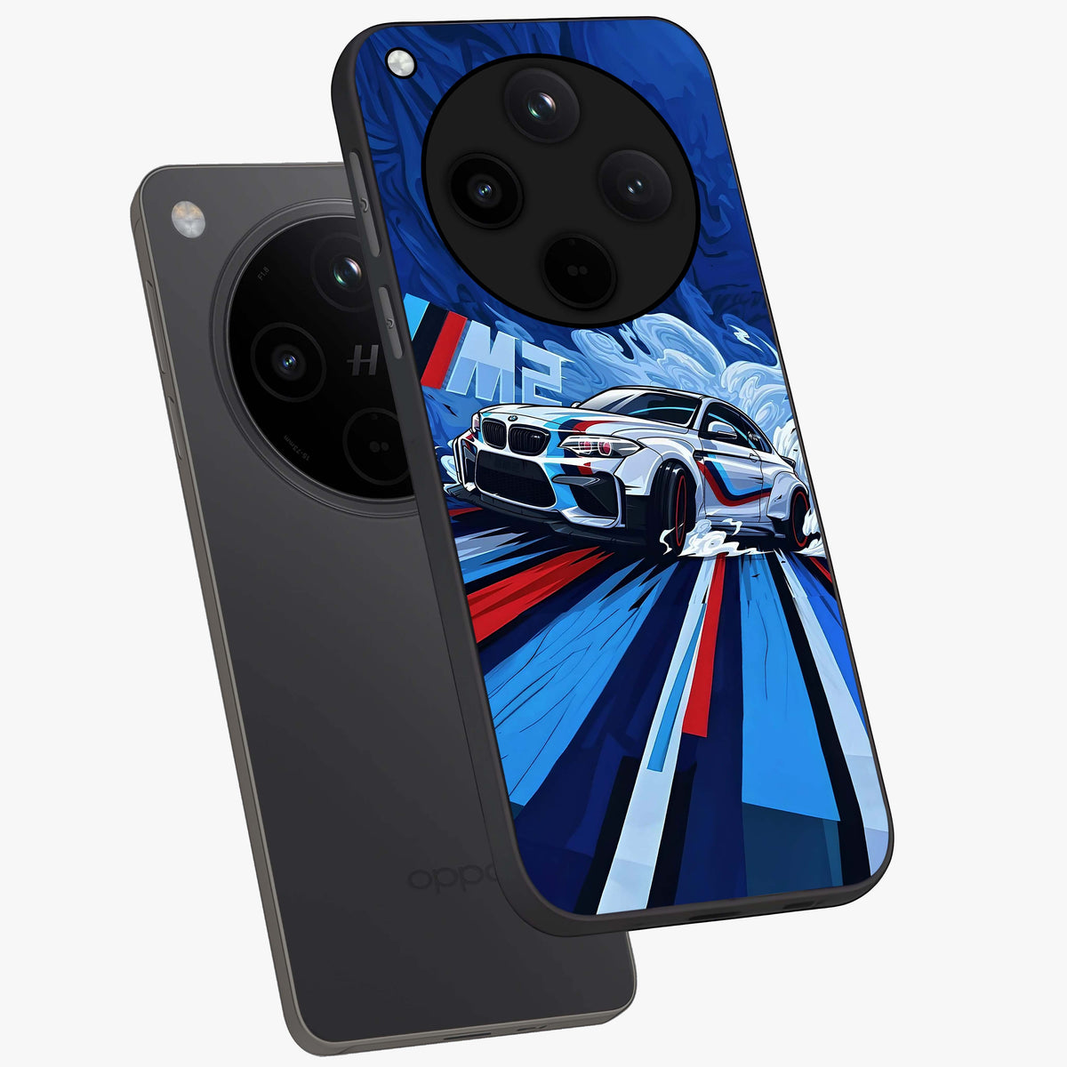 Drift Power Rush Glass Case displayed in angled mockup highlighting powerful drift car design with sporty aesthetic style.