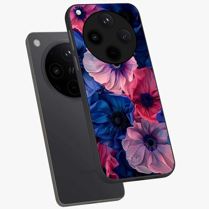 Flower Paper Art Pattern Glass Case displayed in angled mockup highlighting layered paper flower design with artistic aesthetic.