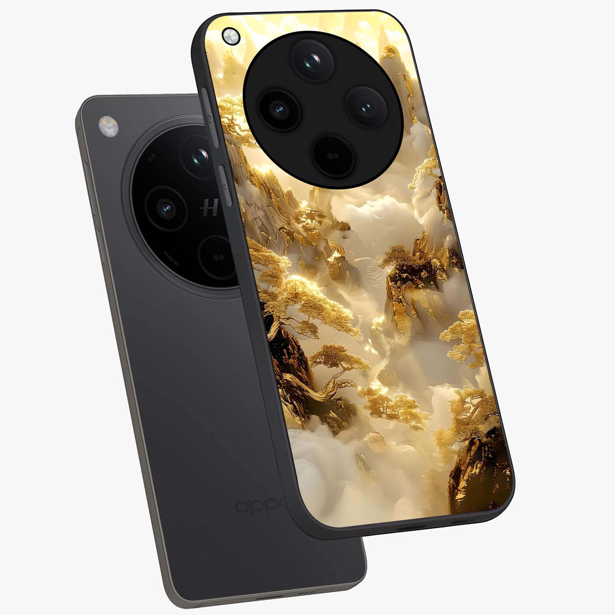 Gates Of Illumination Glass Case displayed in angled mockup highlighting radiant portal inspired design with fantasy aesthetic.
