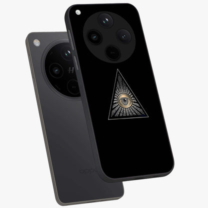 Illuminati Evil Glass Case displayed in angled mockup highlighting dark occult inspired design with bold aesthetic style.
