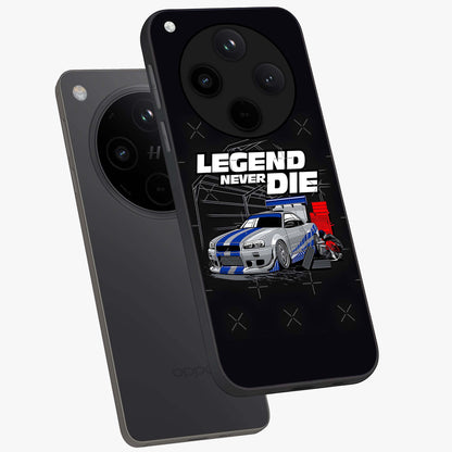 Midnight Racing Legacy Glass Case displayed in angled mockup highlighting dynamic automotive design with bold midnight aesthetic.