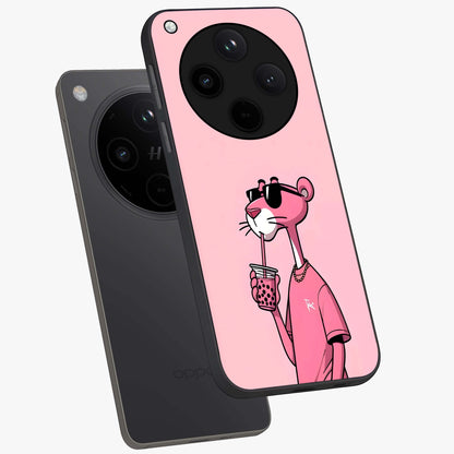 Pink Panther Glass Case displayed in angled mockup highlighting playful cartoon character design with vibrant pink aesthetic.