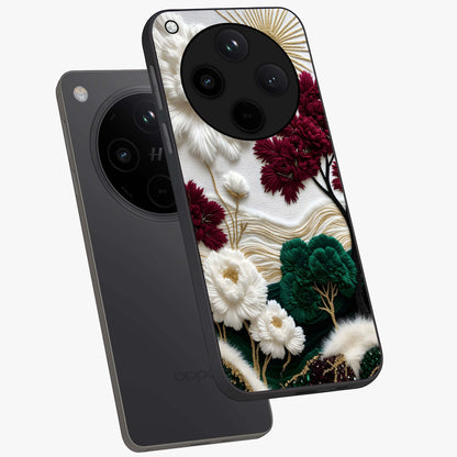 Radiant Bloom Elegance Glass Case displayed in angled mockup highlighting graceful floral design with radiant aesthetic style.