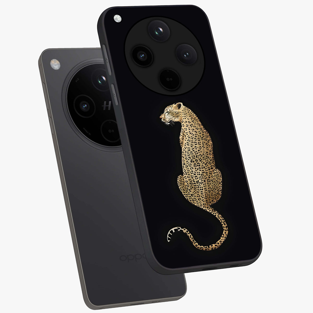 Regal Leopard Glass Case displayed in angled mockup highlighting powerful animal illustration with stylish wild aesthetic.