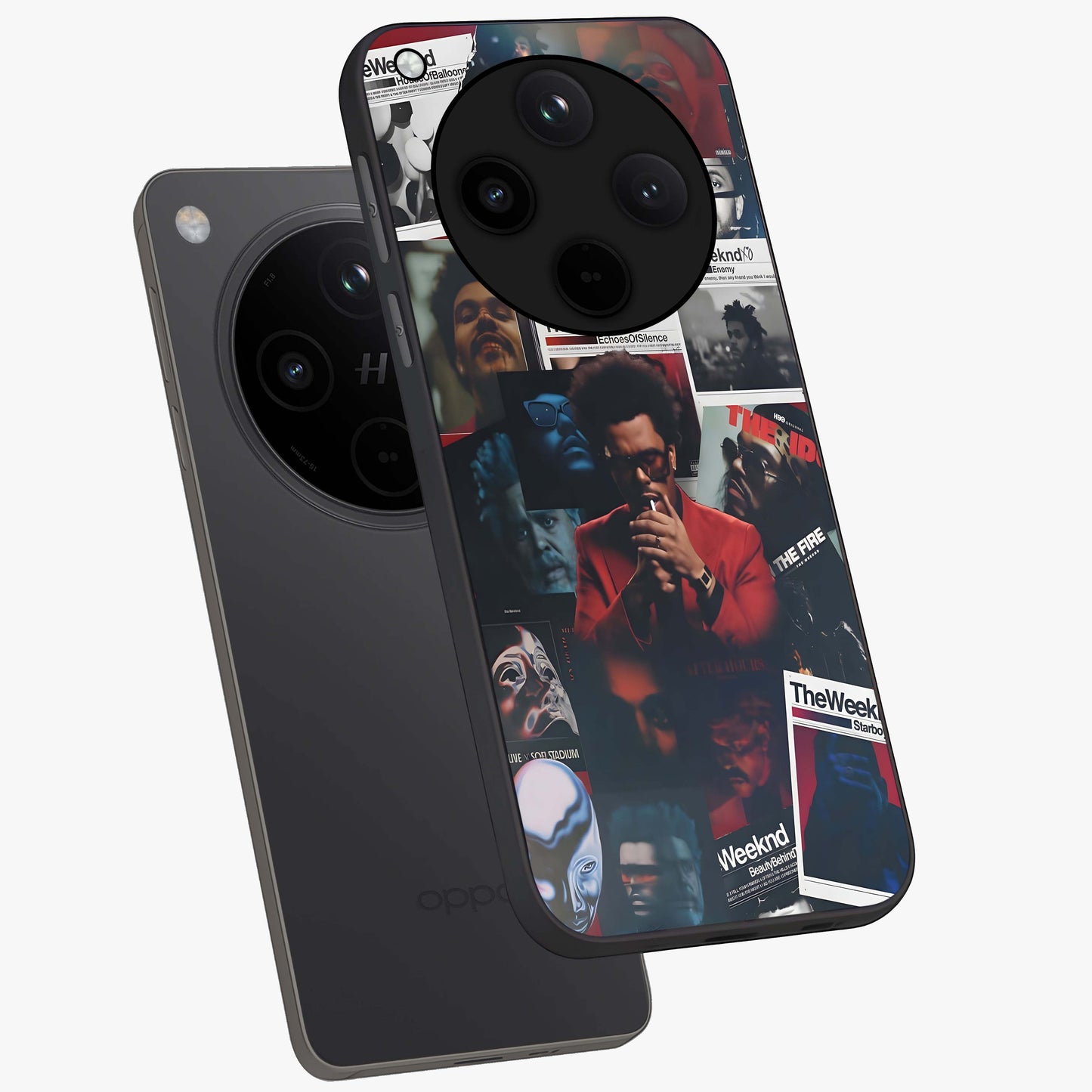 The Weeknd Glass Case displayed in angled mockup highlighting stylish pop culture inspired design with modern aesthetic.