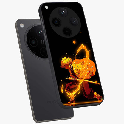 Thunder Flame Execution Glass Case displayed in angled mockup highlighting dramatic fire themed design with intense fantasy aesthetic.
