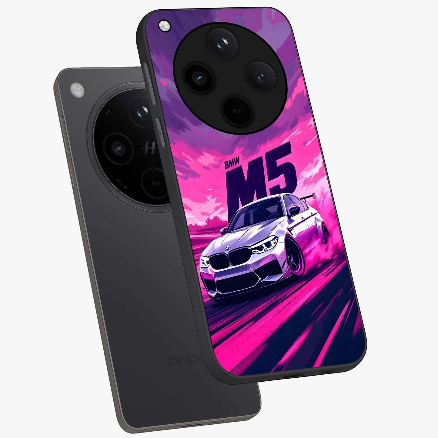 Velocity Drift Pulse Glass Case displayed in angled mockup highlighting dynamic drift design with sporty automotive aesthetic.