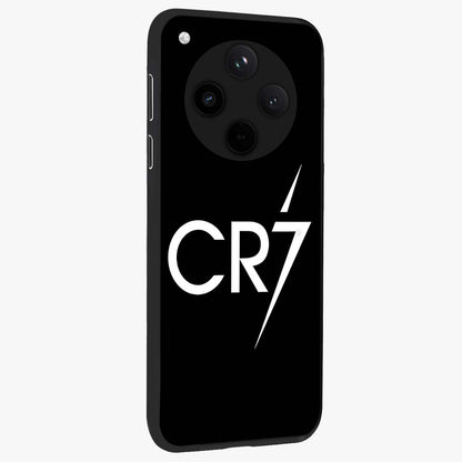 Cr7 Elite Strike Glass Case upright view showcasing energetic football inspired design with modern sports aesthetic.