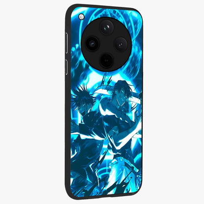 Cursed Energy Clash Glass Case upright view showcasing dramatic clash artwork with bold supernatural theme.