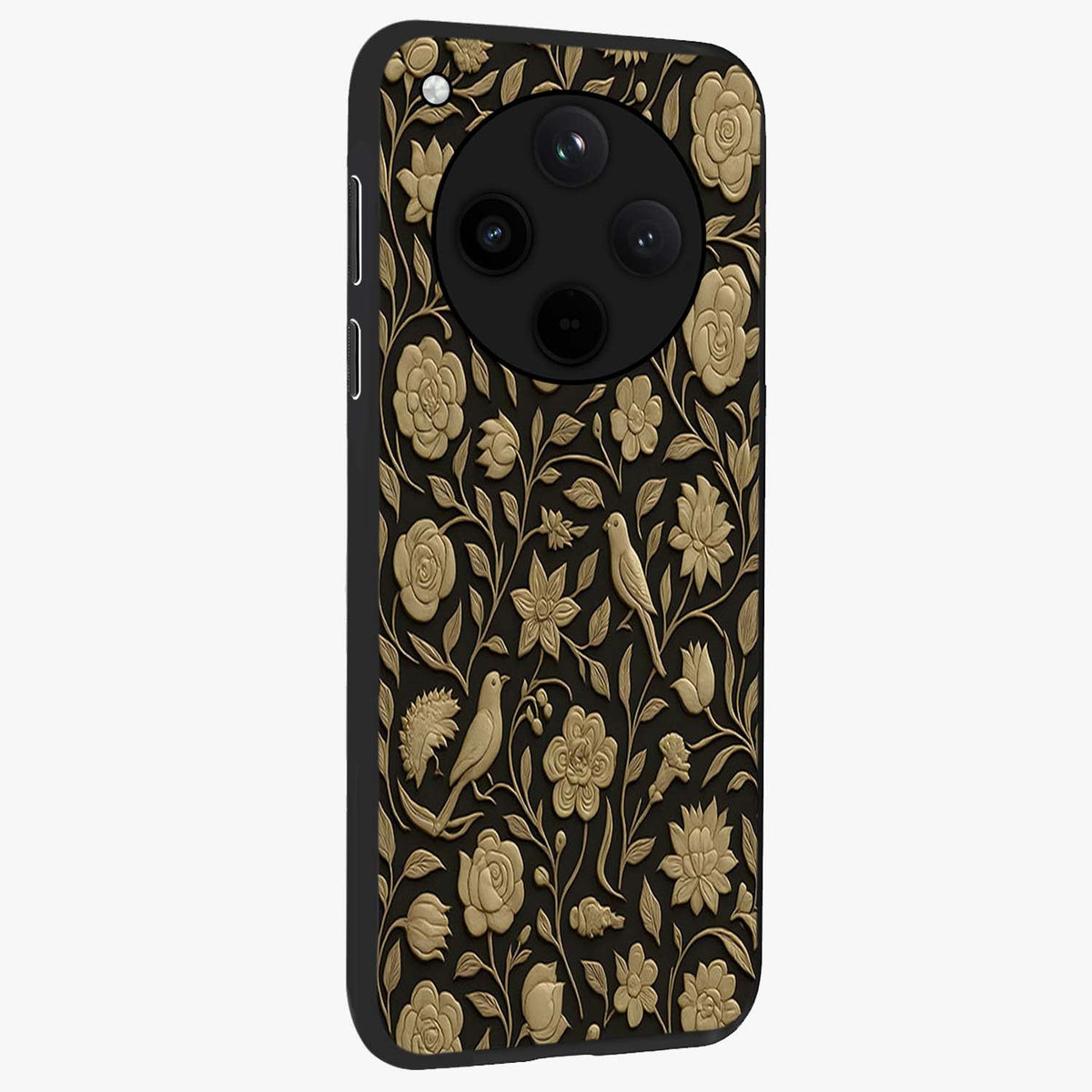 Golden Evil Eye Mandala Glass Case upright view showcasing decorative evil eye mandala artwork with spiritual aesthetic style.