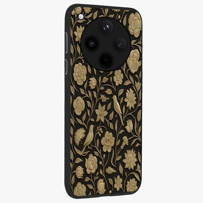 Golden Evil Eye Mandala Glass Case upright view showcasing decorative evil eye mandala artwork with spiritual aesthetic style.
