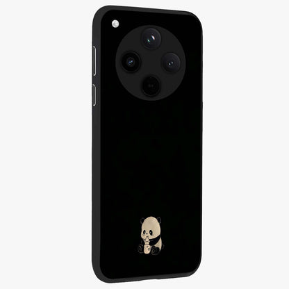 Midnight Panda Love Glass Case upright view showcasing charming panda artwork with playful romantic theme.