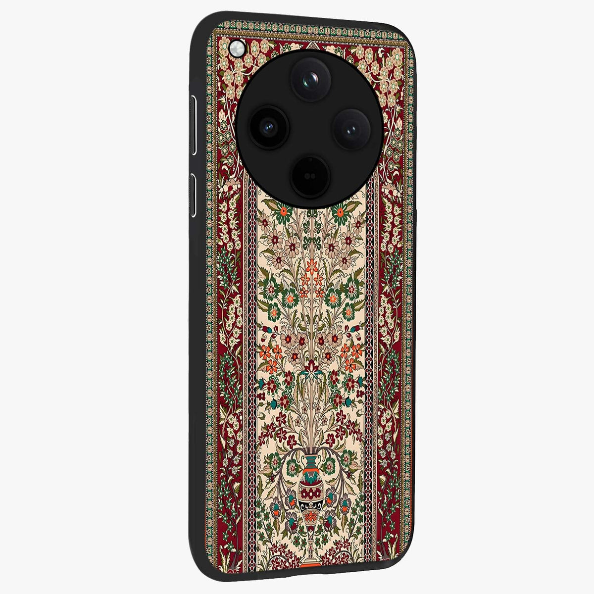 Persian Inspired Glass Case upright view showcasing decorative Persian artwork with rich heritage theme.