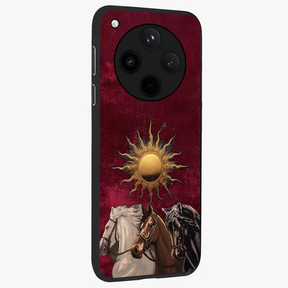 Solar Riders Glass Case upright view showcasing energetic rider artwork with bold adventure theme.