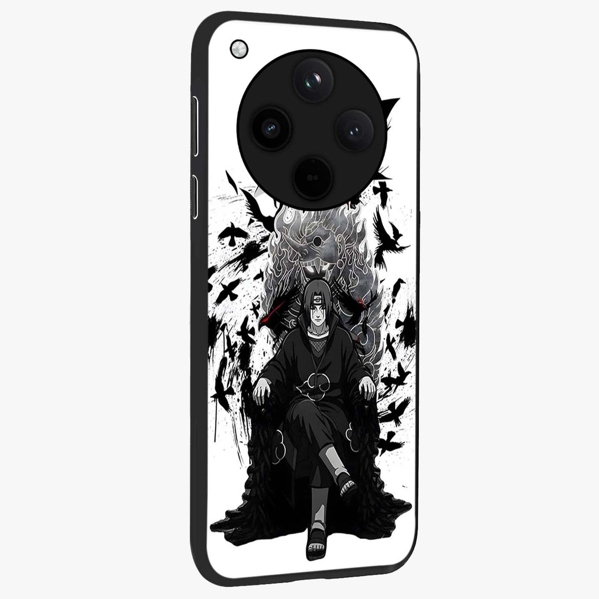 Uchiha Shadow Throne Glass Case upright view showcasing magical underwater galaxy artwork with vibrant cosmic theme.