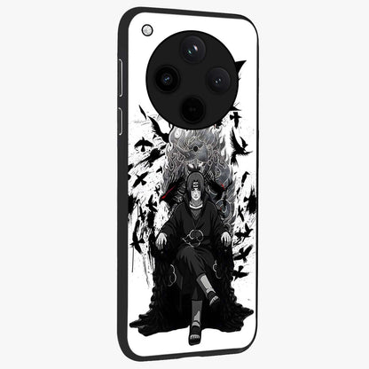 Uchiha Shadow Throne Glass Case upright view showcasing magical underwater galaxy artwork with vibrant cosmic theme.