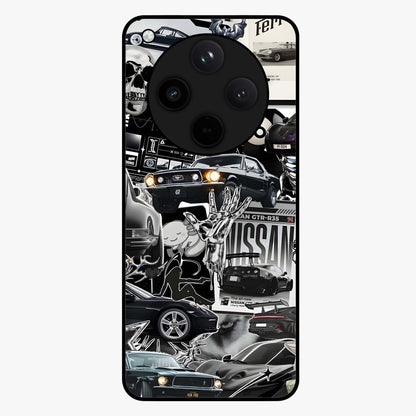 Aesthetic Dark Love Glass Case showing flat back view with dark romantic artwork and glossy glass finish.