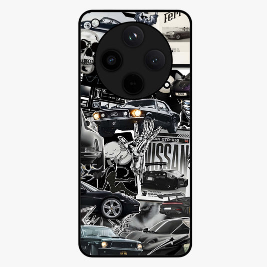Aesthetic Dark Love Glass Case showing flat back view with dark romantic artwork and glossy glass finish.