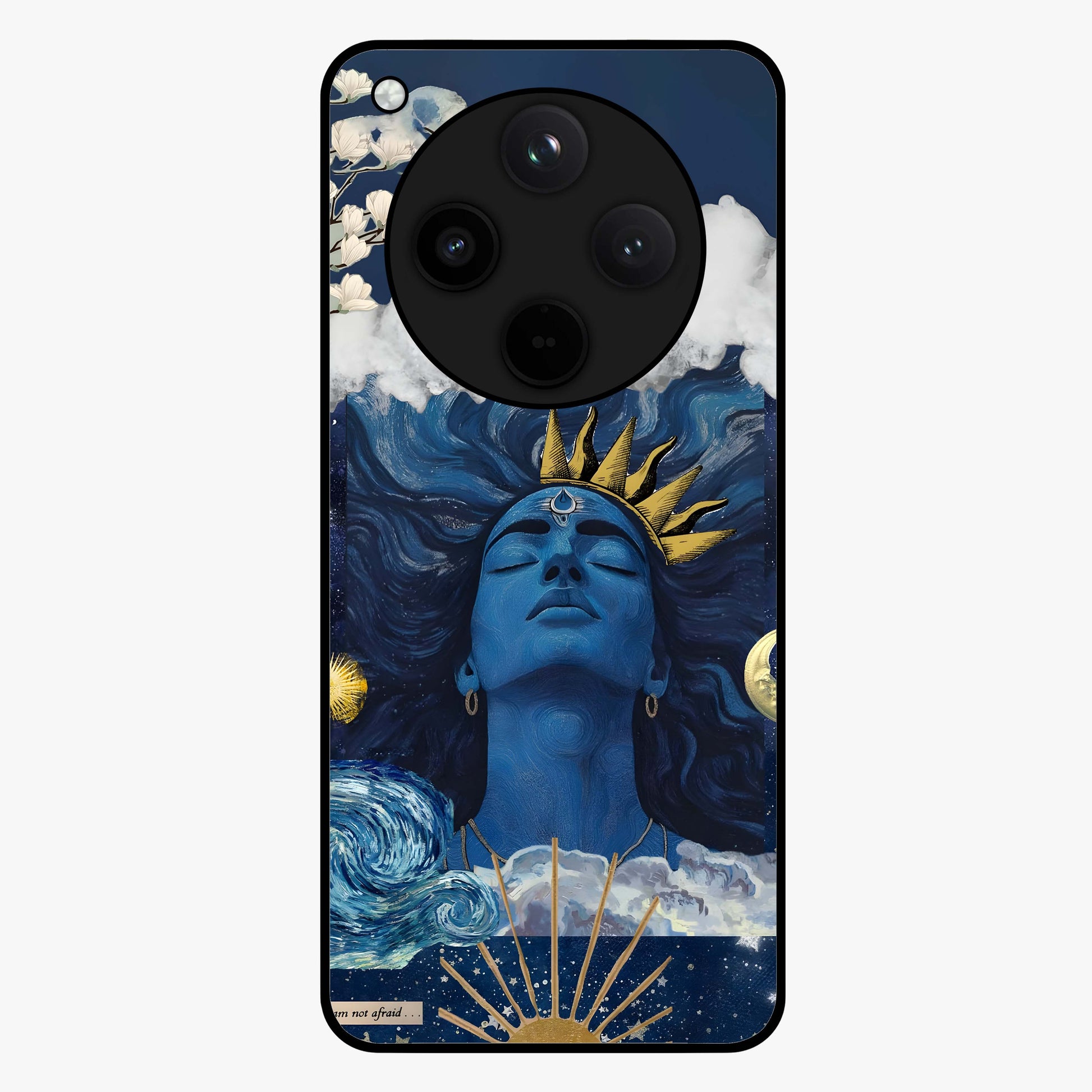 Aesthetic Lord Shiva Glass Case showing flat back view with divine Shiva artwork and glossy glass finish.