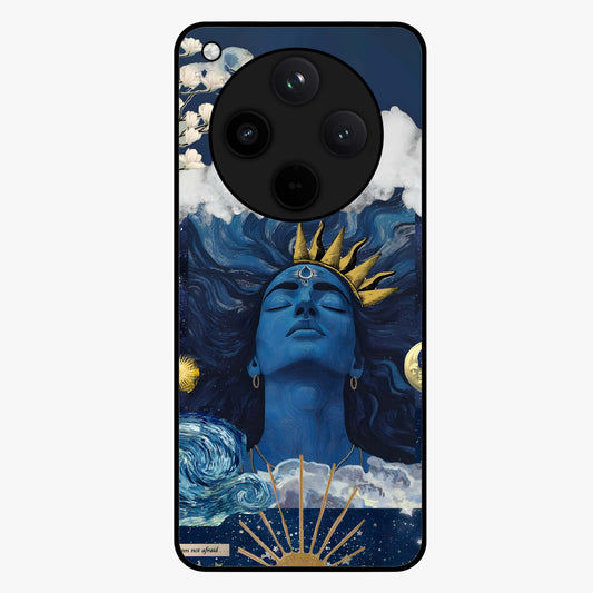Aesthetic Lord Shiva Glass Case showing flat back view with divine Shiva artwork and glossy glass finish.
