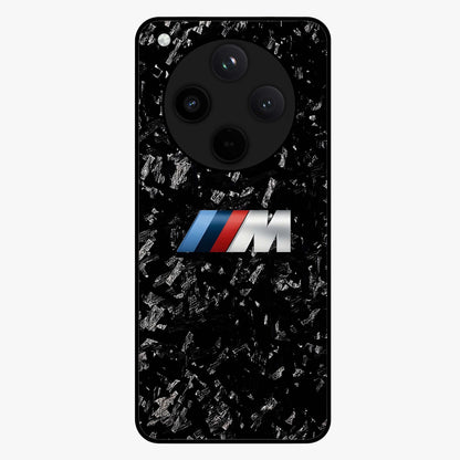 Carbon Speed Mark Glass Case showing flat back view with sporty carbon pattern artwork and glossy glass finish.