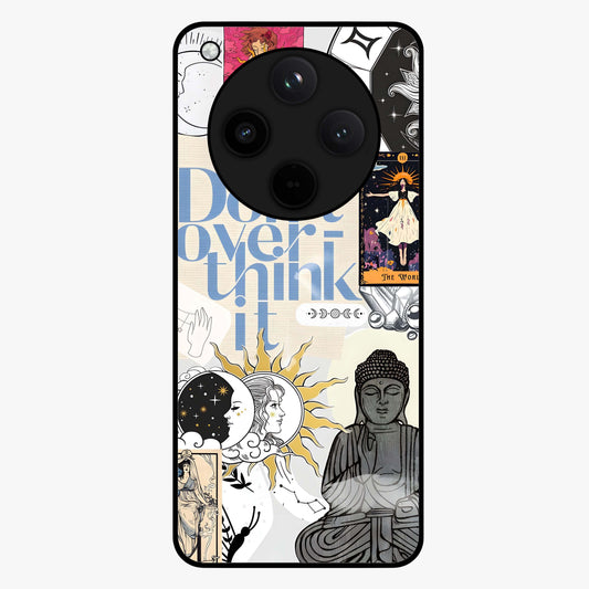 Ethereal Thoughts Glass Case showing flat back view with dreamy artistic artwork and glossy glass finish.