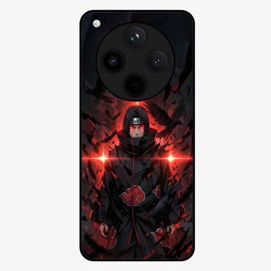Focused Blade Discipline Glass Case showing flat back view with warrior sword themed artwork and glossy glass finish.